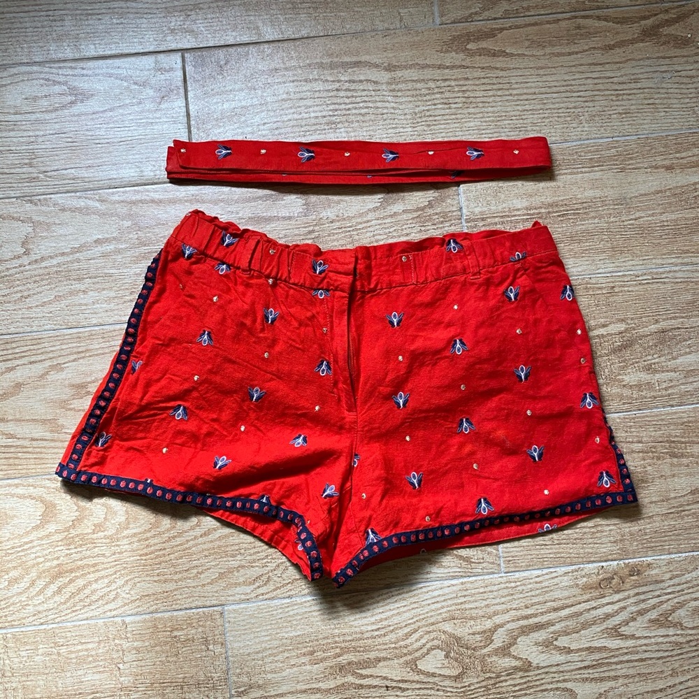 LOFT Orange Butterfly Shorts